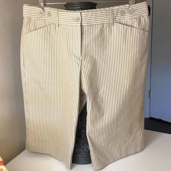 EXPRESS DESIGN STUDIO "City Editor" Striped Bermuda Shorts SIZE 8 - Picture 2 of 11